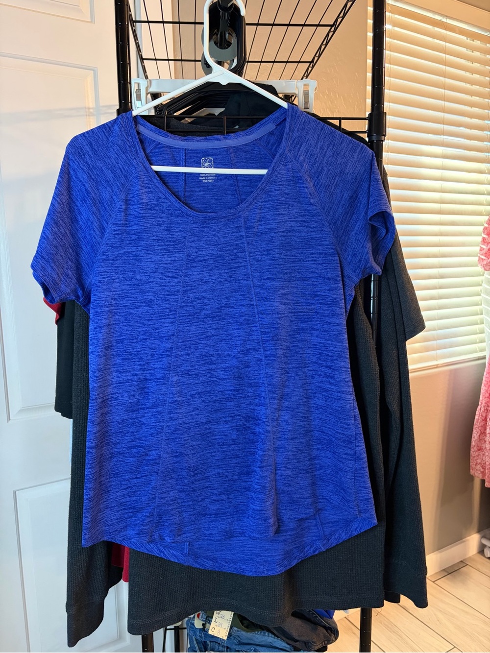GAIAM Short Sleeve Women's Top in Royal Blue Heather